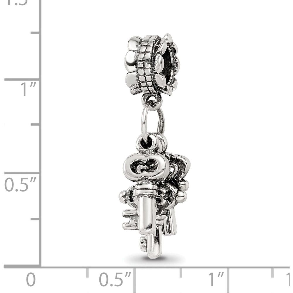 Sterling Silver Reflections 3 Keys Dangle Bead / Charm - Picture 3 of 4